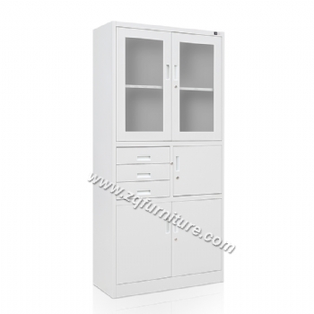 Glass Door Cabinet With Drawers