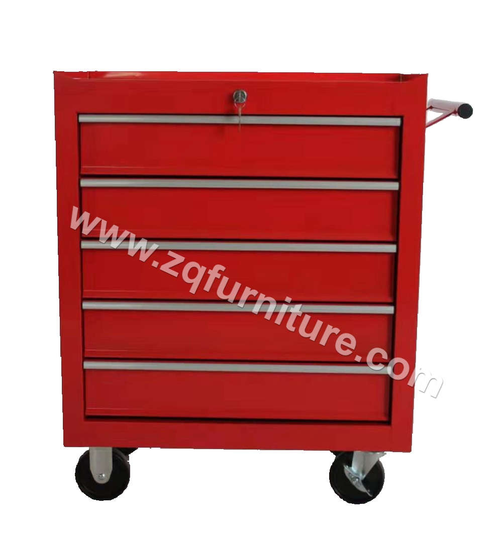 Red 5 drawers tool storage system