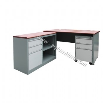 Steel Office Desk with Extension